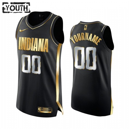 Kinder NBA Indiana Pacers Trikot Benutzerdefinierte 2020-21 Schwarz Golden Edition Swingman